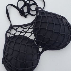 Netted Shade & Shore Black Bikini Top